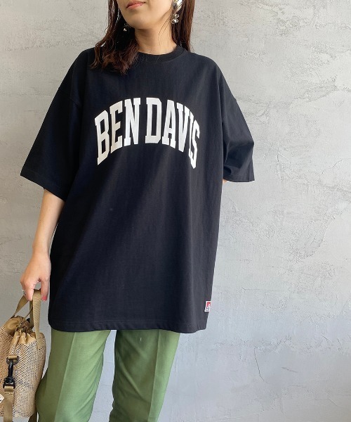 BEN DAVIS（ベンデイビス）の「[BEN DAVIS/ベンデイビス] カレッジロゴプリント ビッグシルエットTシャツ（Tシャツ/カットソー・レディース・ライトグレー/ネイビー/ブラック/ホワイト・M/L）」の14枚目の写真