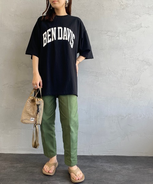 BEN DAVIS（ベンデイビス）の「[BEN DAVIS/ベンデイビス] カレッジロゴプリント ビッグシルエットTシャツ（Tシャツ/カットソー・レディース・ライトグレー/ネイビー/ブラック/ホワイト・M/L）」の12枚目の写真