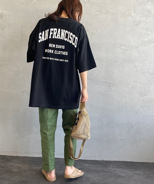 BEN DAVIS（ベンデイビス）の「[BEN DAVIS/ベンデイビス] カレッジロゴプリント ビッグシルエットTシャツ（Tシャツ/カットソー・レディース・ライトグレー/ネイビー/ブラック/ホワイト・M/L）」の10枚目の写真