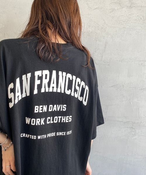 BEN DAVIS（ベンデイビス）の「[BEN DAVIS/ベンデイビス] カレッジロゴプリント ビッグシルエットTシャツ（Tシャツ/カットソー・レディース・ライトグレー/ネイビー/ブラック/ホワイト・M/L）」の15枚目の写真