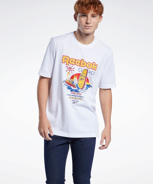 Reebok(リーボック)の「クラシックス Tシャツ / Classics T-Shirt(Tシャツ/カットソー・メンズ・ホワイト/イエロー・SMALL/MEDIUM/LARGE/X-LARGE/XX-LARGE/X-SMALL/XXX-LARGE)」の3枚目の写真