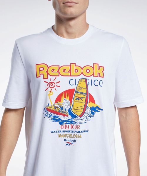 Reebok(リーボック)の「クラシックス Tシャツ / Classics T-Shirt(Tシャツ/カットソー・メンズ・ホワイト/イエロー・SMALL/MEDIUM/LARGE/X-LARGE/XX-LARGE/X-SMALL/XXX-LARGE)」の5枚目の写真