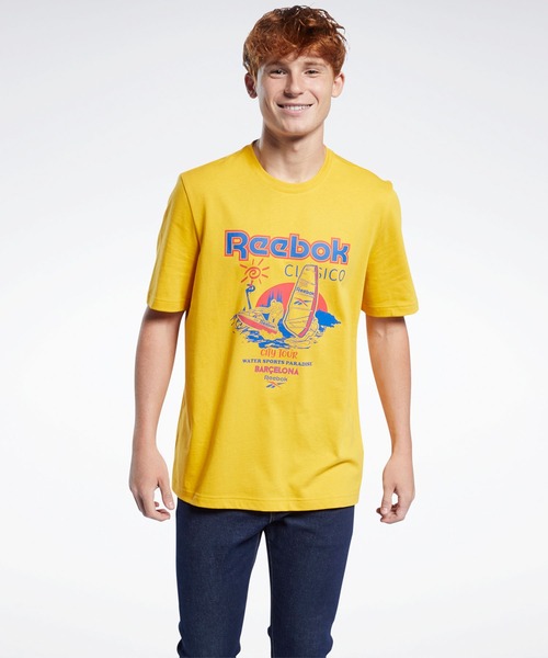 Reebok(リーボック)の「クラシックス Tシャツ / Classics T-Shirt(Tシャツ/カットソー・メンズ・ホワイト/イエロー・SMALL/MEDIUM/LARGE/X-LARGE/XX-LARGE/X-SMALL/XXX-LARGE)」の6枚目の写真