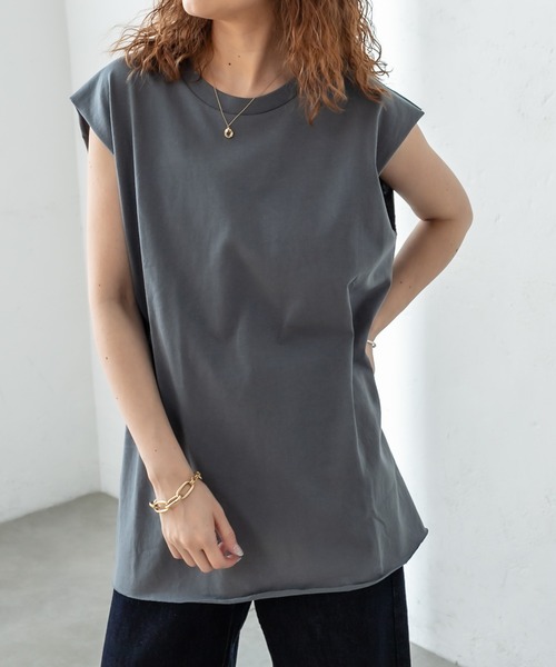 mystic（ミスティック）の「BIGノースリTシャツ（Tシャツ/カットソー・レディース・オフホワイト/グリーン/ブラック・FREE）」の3枚目の写真