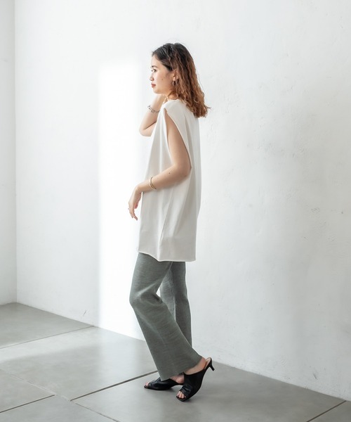 mystic（ミスティック）の「BIGノースリTシャツ（Tシャツ/カットソー・レディース・オフホワイト/グリーン/ブラック・FREE）」の8枚目の写真