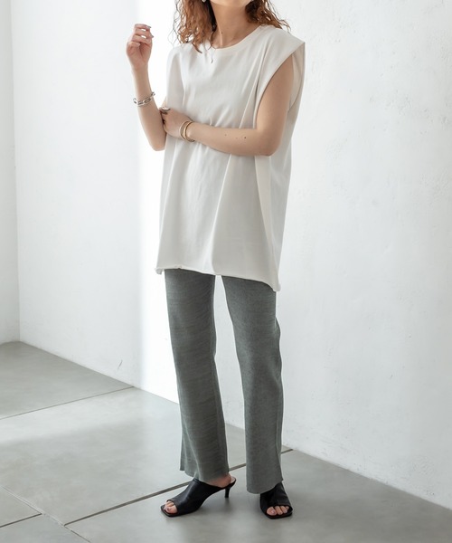 mystic（ミスティック）の「BIGノースリTシャツ（Tシャツ/カットソー・レディース・オフホワイト/グリーン/ブラック・FREE）」の16枚目の写真