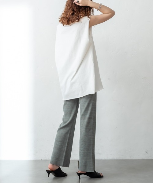 mystic（ミスティック）の「BIGノースリTシャツ（Tシャツ/カットソー・レディース・オフホワイト/グリーン/ブラック・FREE）」の6枚目の写真