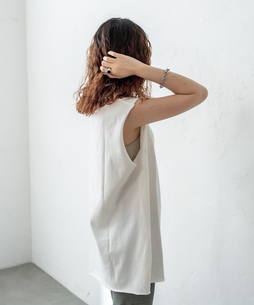 mystic（ミスティック）の「BIGノースリTシャツ（Tシャツ/カットソー・レディース・オフホワイト/グリーン/ブラック・FREE）」の18枚目の写真