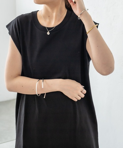 mystic（ミスティック）の「BIGノースリTシャツ（Tシャツ/カットソー・レディース・オフホワイト/グリーン/ブラック・FREE）」の19枚目の写真