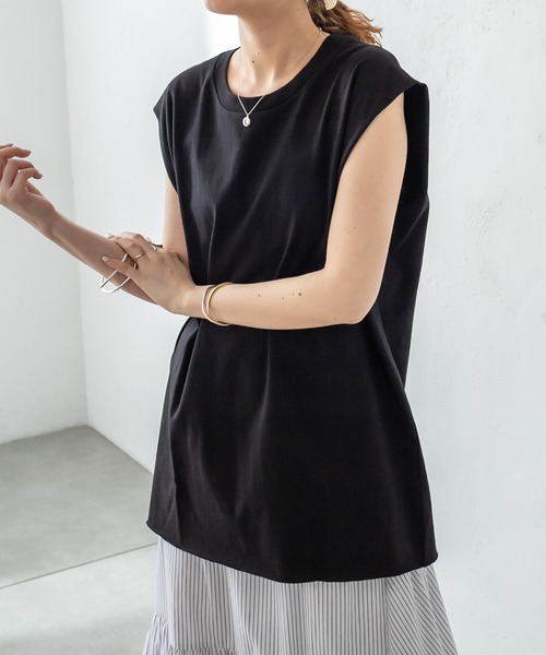 mystic（ミスティック）の「BIGノースリTシャツ（Tシャツ/カットソー・レディース・オフホワイト/グリーン/ブラック・FREE）」の20枚目の写真