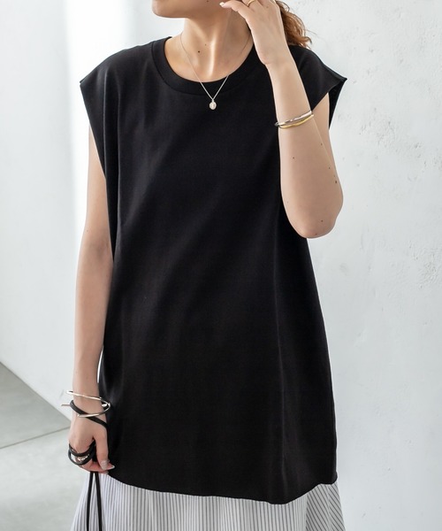 mystic（ミスティック）の「BIGノースリTシャツ（Tシャツ/カットソー・レディース・オフホワイト/グリーン/ブラック・FREE）」の22枚目の写真