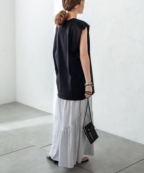 mystic（ミスティック）の「BIGノースリTシャツ（Tシャツ/カットソー・レディース・オフホワイト/グリーン/ブラック・FREE）」の10枚目の写真