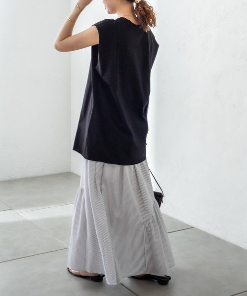 mystic（ミスティック）の「BIGノースリTシャツ（Tシャツ/カットソー・レディース・オフホワイト/グリーン/ブラック・FREE）」の11枚目の写真