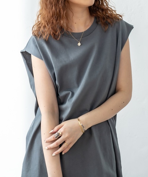 mystic（ミスティック）の「BIGノースリTシャツ（Tシャツ/カットソー・レディース・オフホワイト/グリーン/ブラック・FREE）」の12枚目の写真