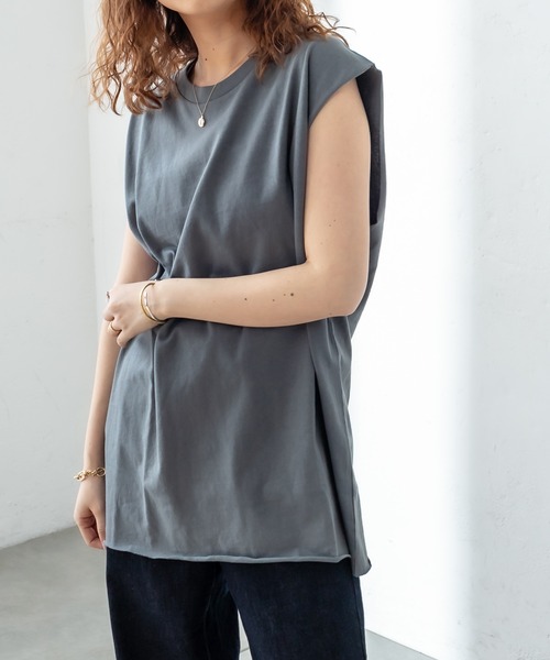 mystic（ミスティック）の「BIGノースリTシャツ（Tシャツ/カットソー・レディース・オフホワイト/グリーン/ブラック・FREE）」の13枚目の写真