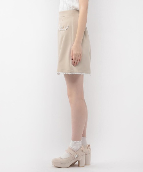 LODISPOTTO（ロディスポット）の「フルールビジュ－台形スカート（スカート・レディース・ベージュ/ブラック・MEDIUM）」の5枚目の写真