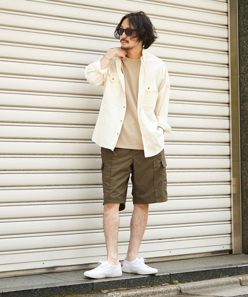 CIAOPANIC TYPY（チャオパニックティピー）の「Roueナイロンカーゴショートパンツ（カーゴパンツ・メンズ・ブラック/カーキ・MEDIUM/LARGE）」の7枚目の写真