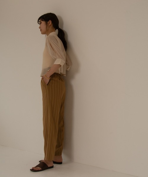 I_am（アイアム）の「no collar sheer-shirt（シャツ/ブラウス・レディース・ベージュ/ブラウン/グリーン・FREE）」の7枚目の写真