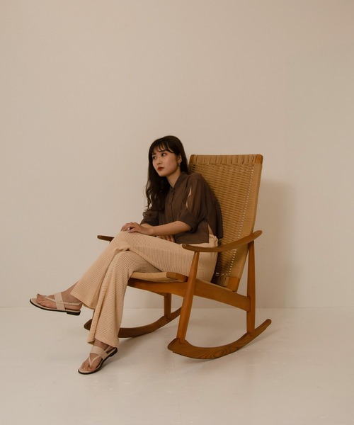 I_am（アイアム）の「no collar sheer-shirt（シャツ/ブラウス・レディース・ベージュ/ブラウン/グリーン・FREE）」の12枚目の写真