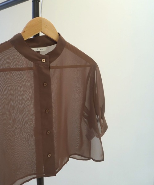 I_am（アイアム）の「no collar sheer-shirt（シャツ/ブラウス・レディース・ベージュ/ブラウン/グリーン・FREE）」の14枚目の写真