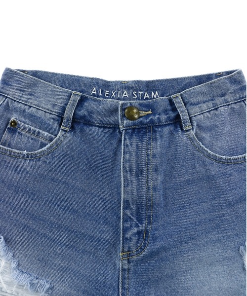 ALEXIA STAM（アリシアスタン）の「Damaged Denim Shorts/ダメージデニムショーツ（デニムパンツ・レディース・ホワイト/ブルー/ブラック系その他・S/M/XS）」の19枚目の写真