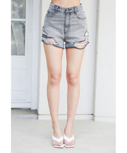 ALEXIA STAM（アリシアスタン）の「Damaged Denim Shorts/ダメージデニムショーツ（デニムパンツ・レディース・ホワイト/ブルー/ブラック系その他・S/M/XS）」の9枚目の写真