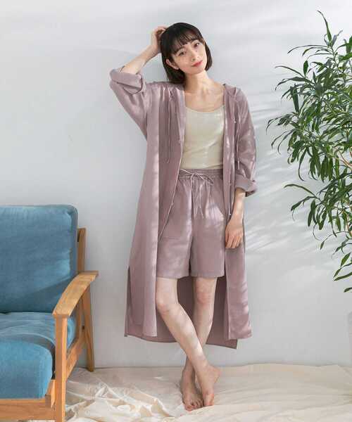 KBF(ケイビーエフ)の「illi ガウンワンピースセットアップ(ワンピース・レディース・ナチュラル/ピンク系その他・ONE)」の5枚目の写真