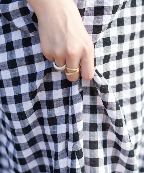 DISCOAT(ディスコート)の「ギンガムペプラムマーメードキャミワンピース(ワンピース・レディース・ブラック/ブラウン/グリーン・FREE)」の10枚目の写真