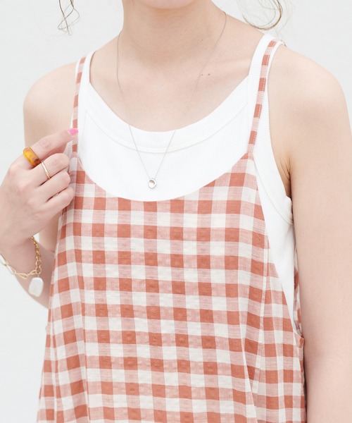 DISCOAT(ディスコート)の「ギンガムペプラムマーメードキャミワンピース(ワンピース・レディース・ブラック/ブラウン/グリーン・FREE)」の15枚目の写真