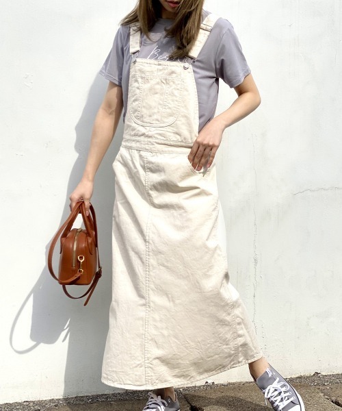 SELECT LEVERY(セレクトリベリー)の「(Emma)サロペットロングスカート(デニムスカート・レディース・ネイビー/ブルー/ベージュ/アイボリー/ブラック/グリーン・MEDIUM/LARGE)」の17枚目の写真