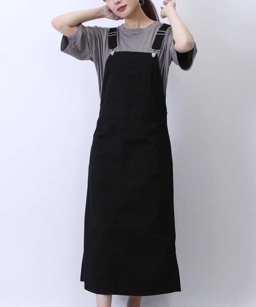 SELECT LEVERY(セレクトリベリー)の「(Emma)サロペットロングスカート(デニムスカート・レディース・ネイビー/ブルー/ベージュ/アイボリー/ブラック/グリーン・MEDIUM/LARGE)」の8枚目の写真
