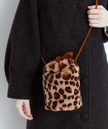 CHILD WOMAN | レオパードファーミニ巾着ショルダーBAG(ショルダーバッグ)