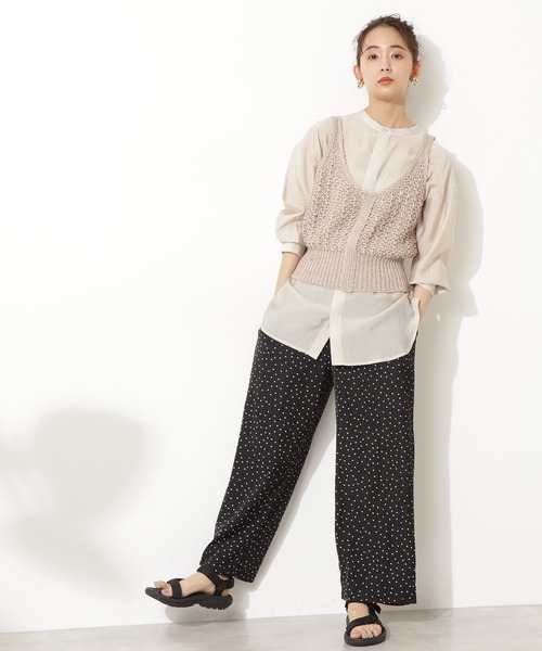 N.（N. Natural Beauty Basic）（エヌエヌナチュラルビューティーベーシック）の「◆柄編ニットタンク（タンクトップ・レディース・ブラック/ベージュ・MEDIUM）」の15枚目の写真