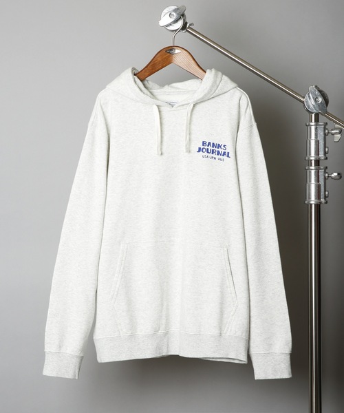 BANKS（バンクス）の「HOODIE/BANKS(バンクス)バックプリントプルオーバーパーカー（パーカー・メンズ・オフホワイト/サンドベージュ/ダークブラック・SMALL/MEDIUM/LARGE/X-LARGE）」の8枚目の写真