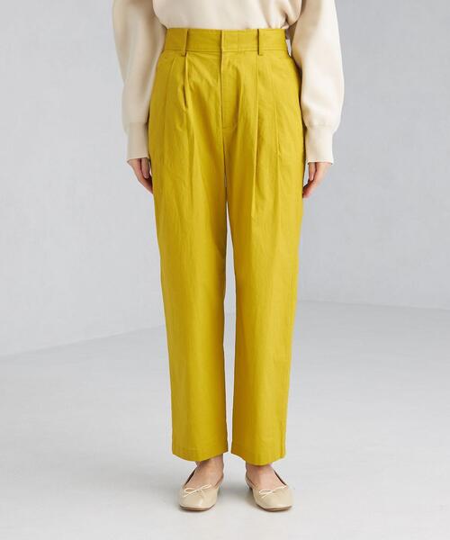 green label relaxing（グリーンレーベルリラクシング）の「タイプライター 2タック テーパード パンツ（その他パンツ・レディース・イエロー/ネイビー/パープル・36/38）」の5枚目の写真