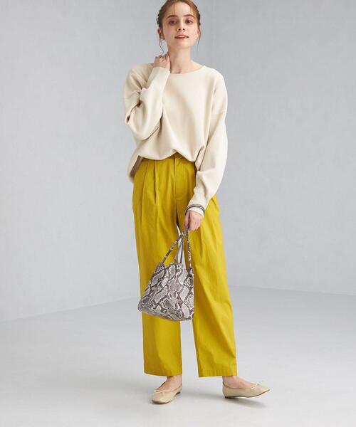 green label relaxing（グリーンレーベルリラクシング）の「タイプライター 2タック テーパード パンツ（その他パンツ・レディース・イエロー/ネイビー/パープル・36/38）」の6枚目の写真