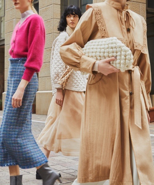 LILY BROWN(リリーブラウン)の「エンブロイダリービックカラーコート(ノーカラーコート・レディース・ブラック/ベージュ/キャメル・FREE)」の3枚目の写真