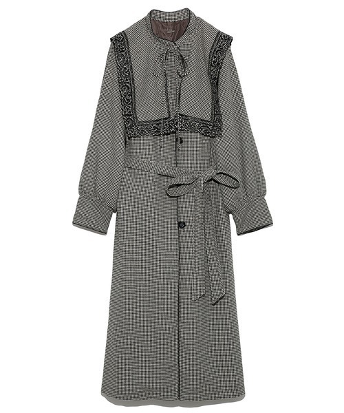 LILY BROWN(リリーブラウン)の「エンブロイダリービックカラーコート(ノーカラーコート・レディース・ブラック/ベージュ/キャメル・FREE)」の7枚目の写真