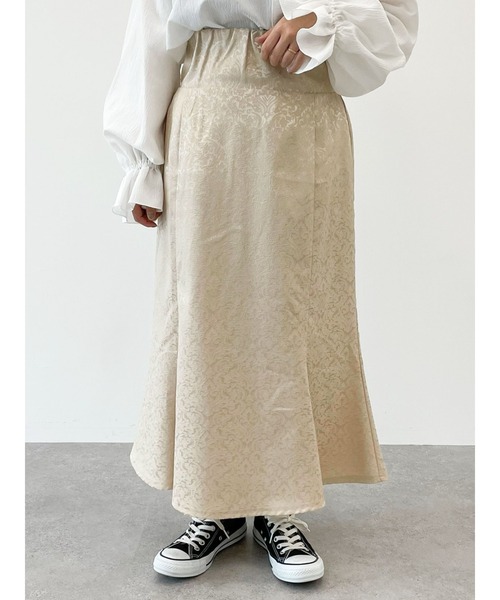 SLURR(スラ―)の「ジャガード柄マーメイドスカート(スカート・レディース・ベージュ/ブルーグリーン・FREE)」の6枚目の写真