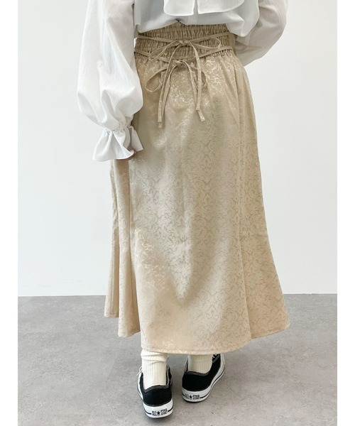 SLURR(スラ―)の「ジャガード柄マーメイドスカート(スカート・レディース・ベージュ/ブルーグリーン・FREE)」の8枚目の写真