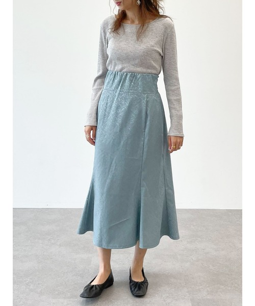 SLURR(スラ―)の「ジャガード柄マーメイドスカート(スカート・レディース・ベージュ/ブルーグリーン・FREE)」の13枚目の写真