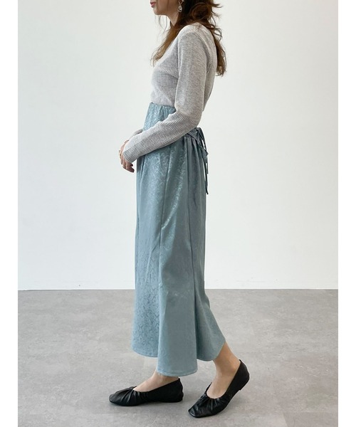 SLURR(スラ―)の「ジャガード柄マーメイドスカート(スカート・レディース・ベージュ/ブルーグリーン・FREE)」の14枚目の写真