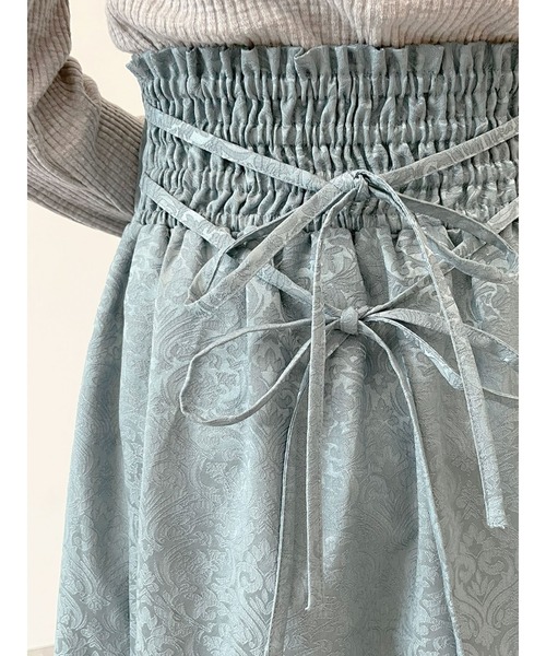 SLURR(スラ―)の「ジャガード柄マーメイドスカート(スカート・レディース・ベージュ/ブルーグリーン・FREE)」の21枚目の写真