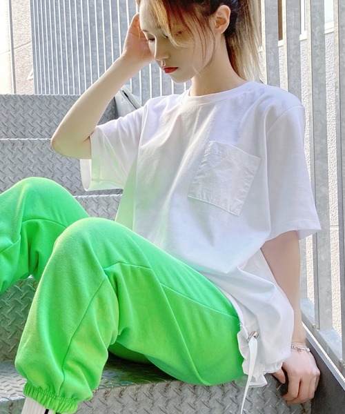 Figments（フィグメンツ）の「ドロストＴシャツ（Tシャツ/カットソー・レディース・ブラック/ホワイト・FREE）」の2枚目の写真