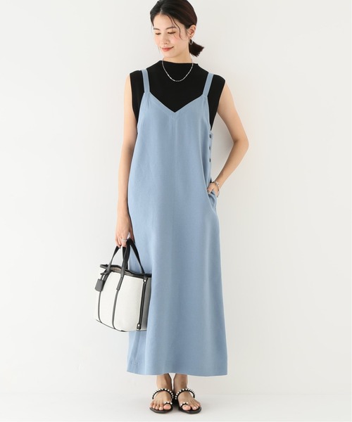 Simplicite(サンプリシテ)の「サイドボタン 2WAYジャンスカ(ジャンパースカート・レディース・ブルー系その他/ホワイト・FREE)」の2枚目の写真