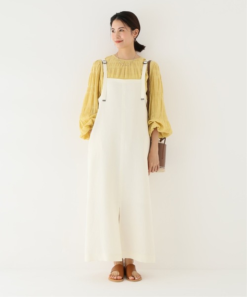 Simplicite(サンプリシテ)の「サイドボタン 2WAYジャンスカ(ジャンパースカート・レディース・ブルー系その他/ホワイト・FREE)」の3枚目の写真