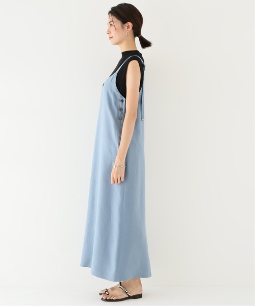 Simplicite(サンプリシテ)の「サイドボタン 2WAYジャンスカ(ジャンパースカート・レディース・ブルー系その他/ホワイト・FREE)」の7枚目の写真