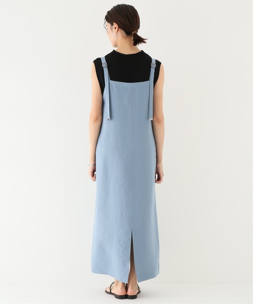 Simplicite(サンプリシテ)の「サイドボタン 2WAYジャンスカ(ジャンパースカート・レディース・ブルー系その他/ホワイト・FREE)」の4枚目の写真