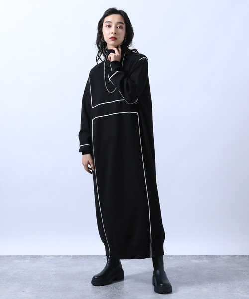 HARE（ハレ）の「ハイショクステッチニットワンピース(HARE