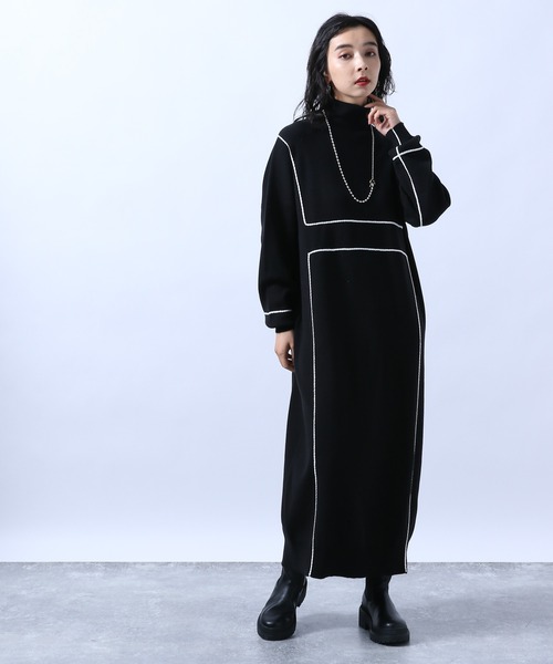 HARE（ハレ）の「ハイショクステッチニットワンピース(HARE